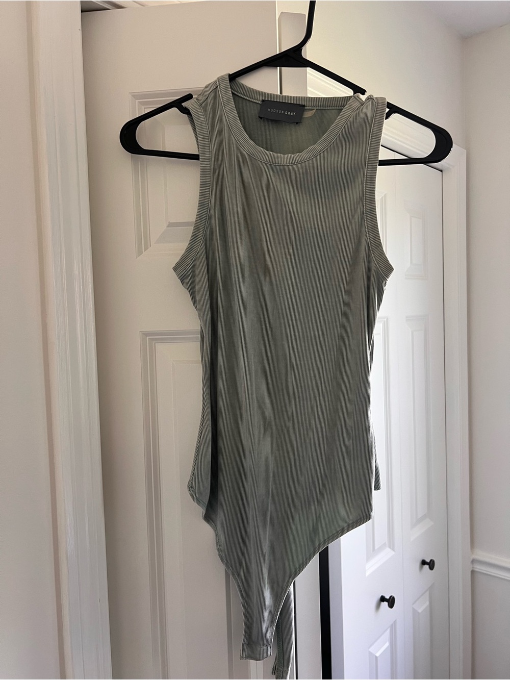 Sleeveless Olive Green Bodysuit Top - Unbranded
